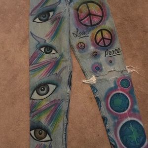 Vintage airbrushed jeans